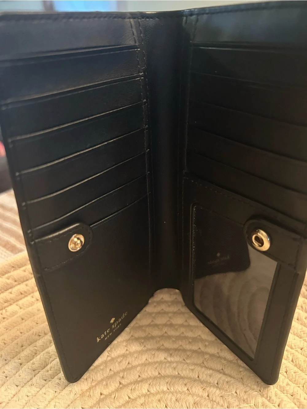 kate spade Two-Tone Black and Taupe Continental Wallet